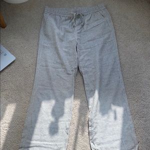 Ann Taylor Wide Leg striped linen pants